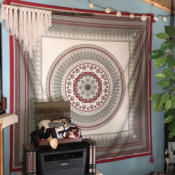 Urban Outfitters Wall Art Red And White Tapestry Poshmark